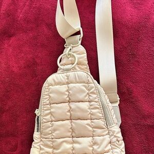 Quilted Cream Sling Bag